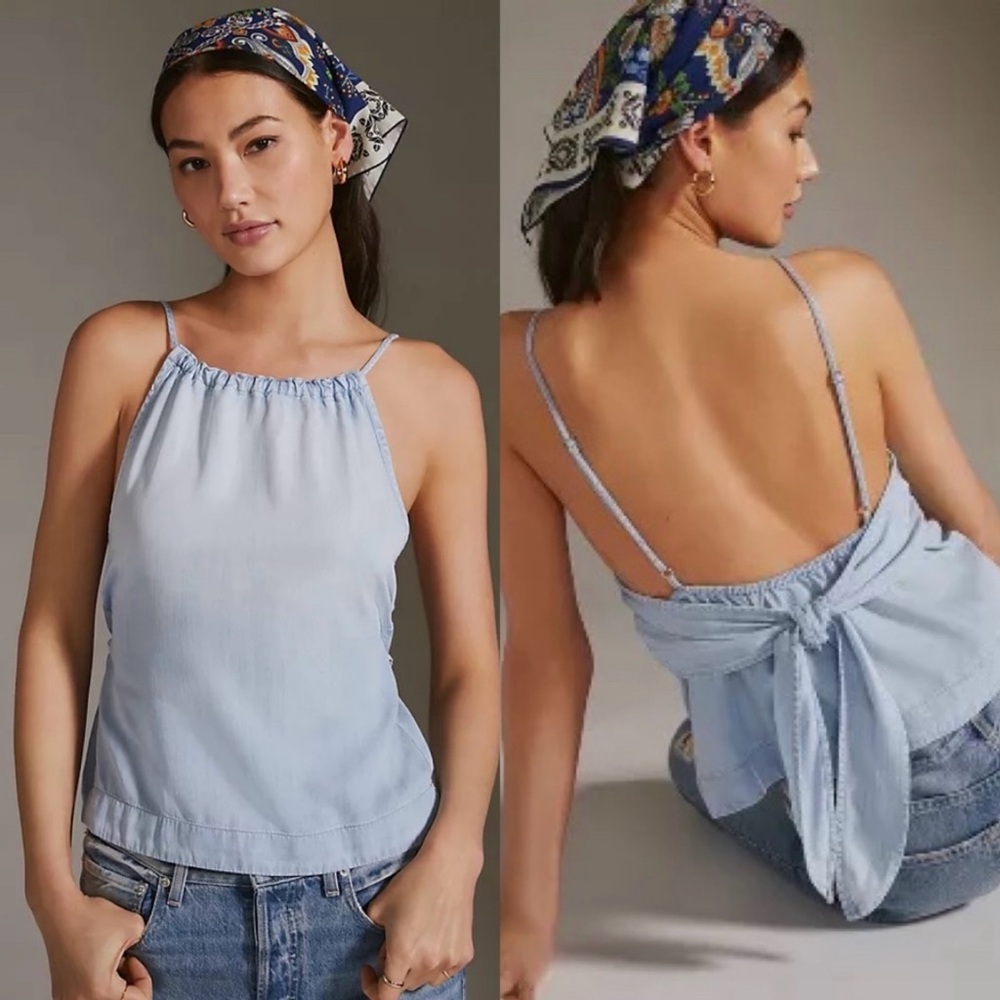 NWT Cloth & Stone Halter Top with Back Tie Accent -Anthropologie size XL